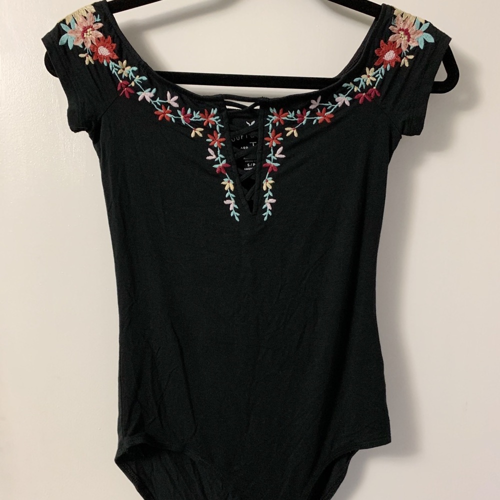 AEO Off the Shoulder Black Bodysuit